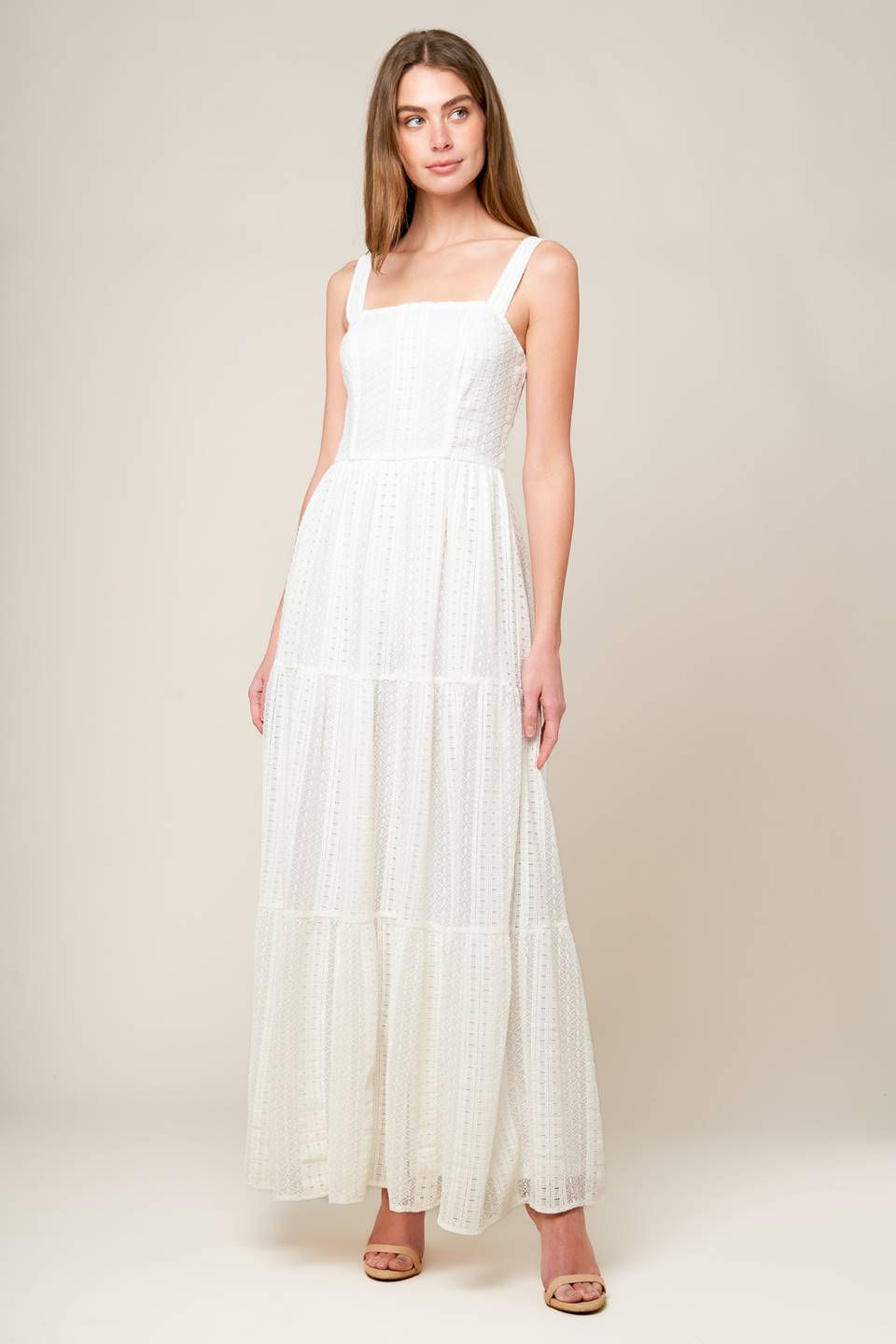 AFTER THE RAIN WHITE LACE MAXI DRESS Flying Tomato